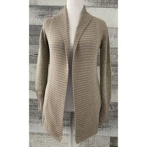 Anthropologie Ruby Moon Women's Small Open Cardigan Tan/Brown Wool Blend